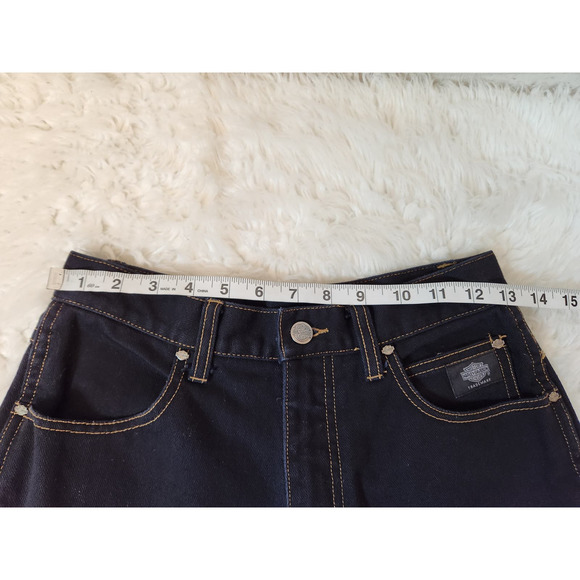 Harley-Davidson Womens Straight Jeans Mid Rise Denim Cotton Dark Wash Size‎ 6 - Picture 4 of 6